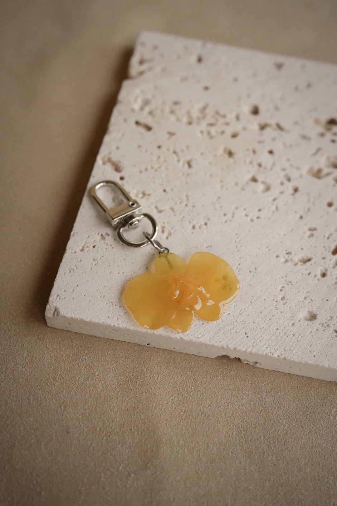 "Glass" Orchid Keychains