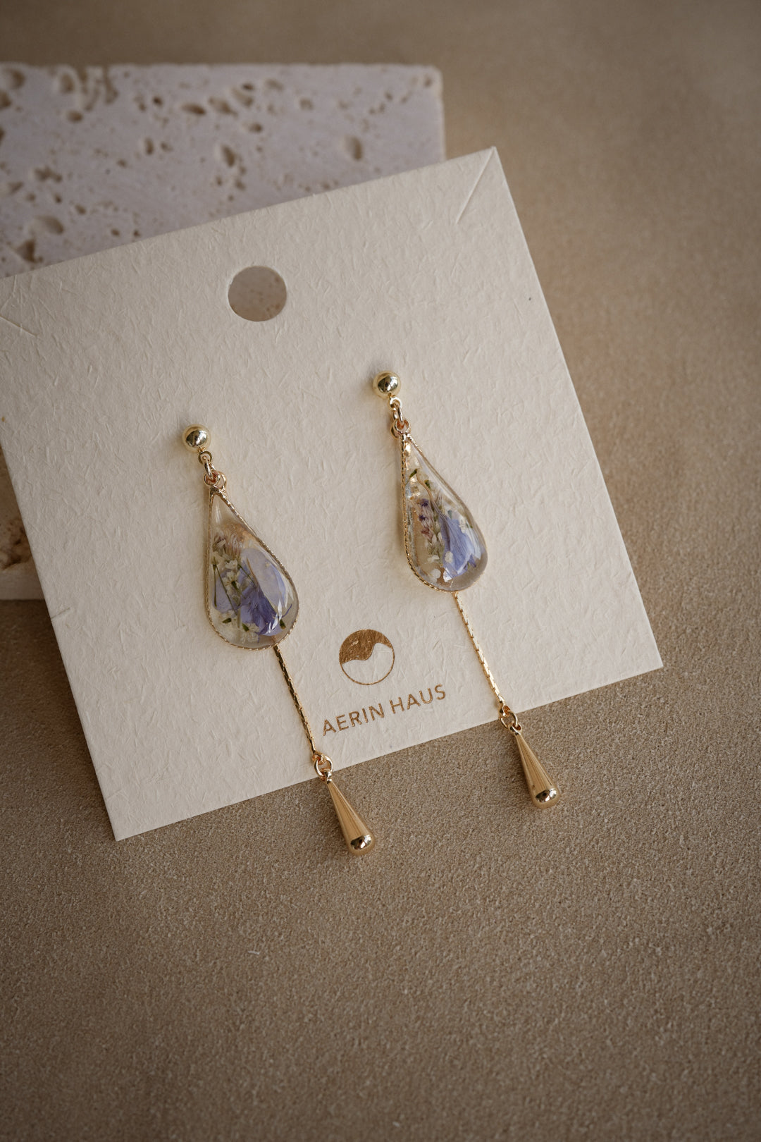 EDEN Raindrop Dangles in Lavender Purple