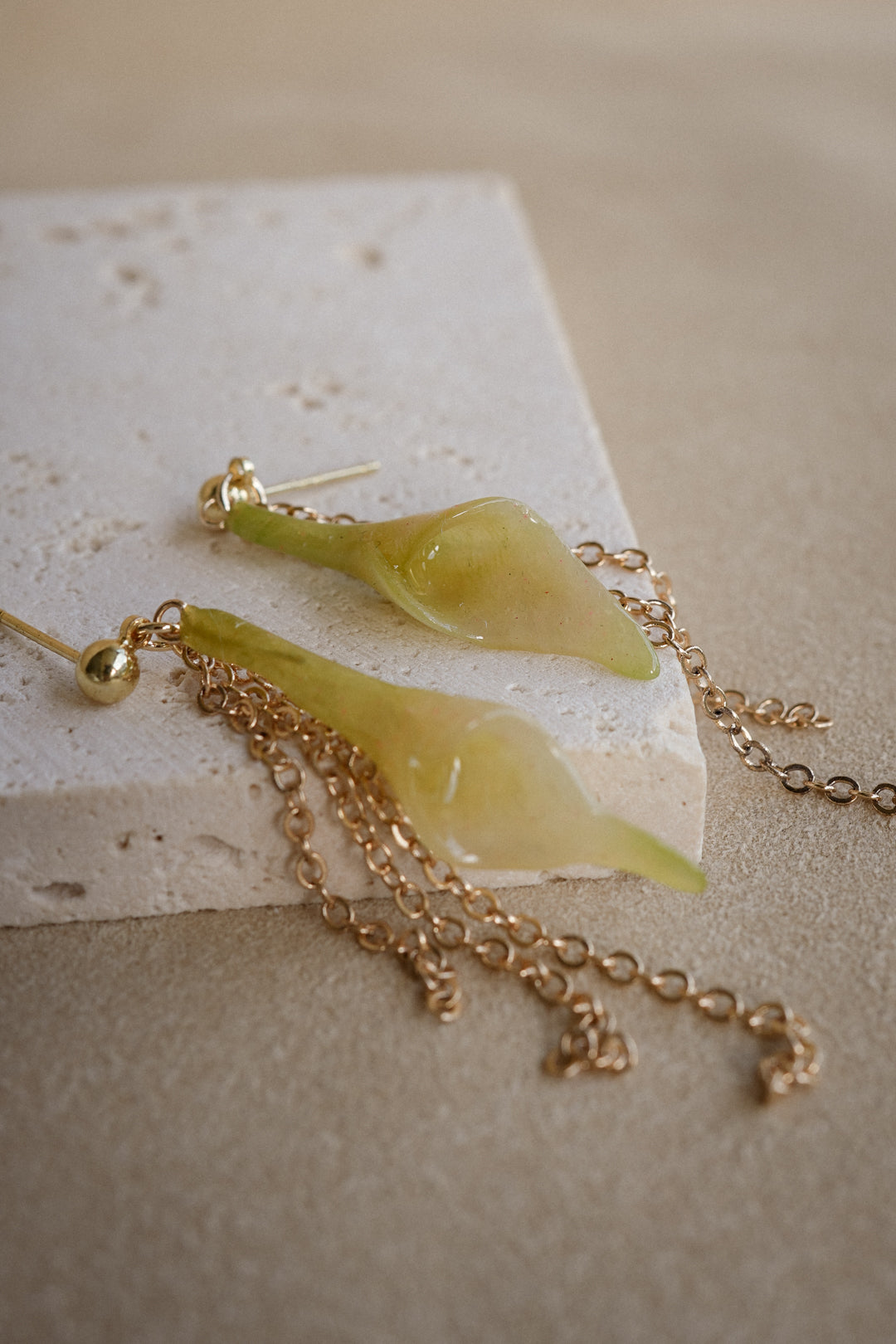 "Glass" Calla Lily Drizzle Earrings