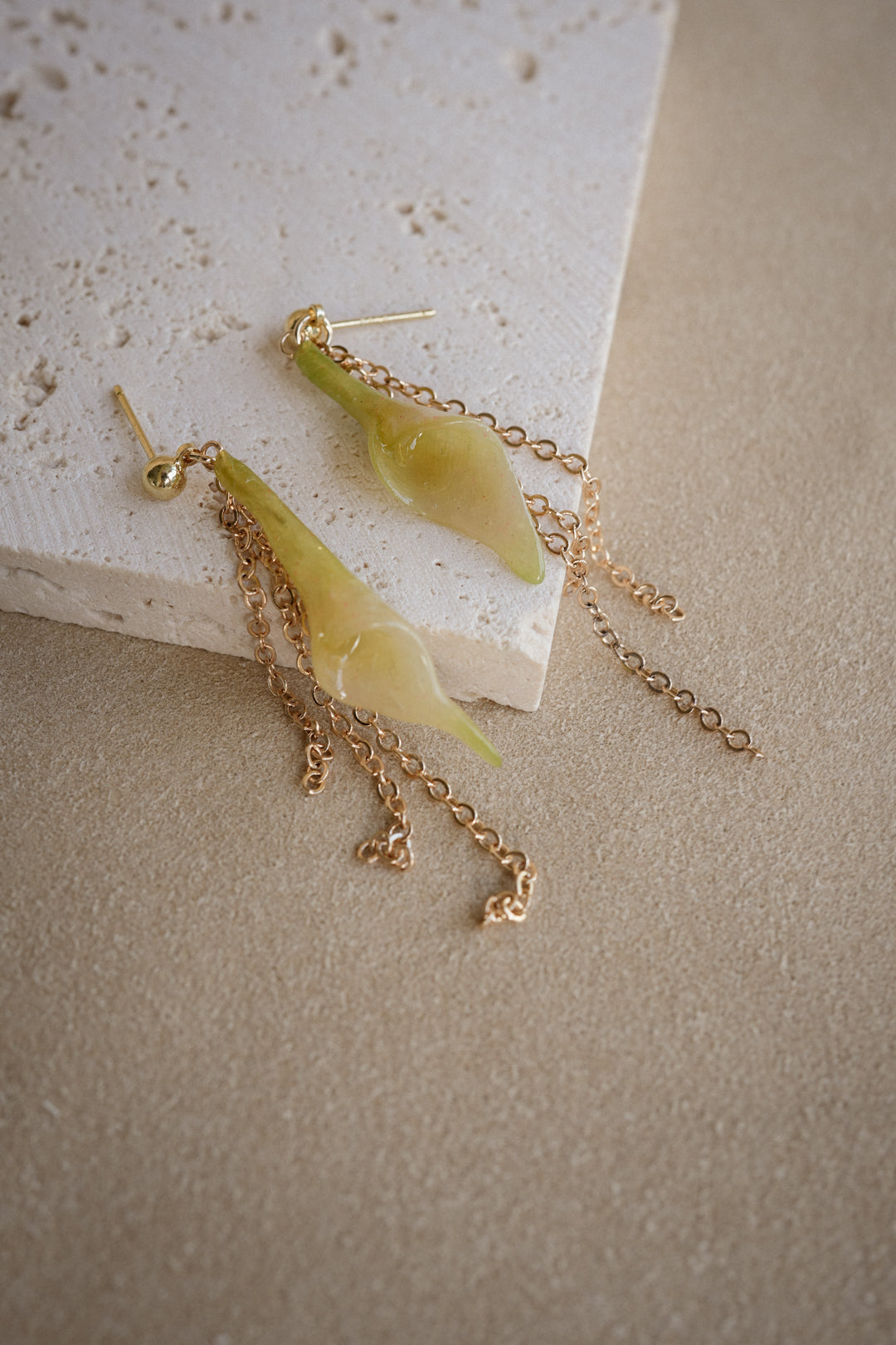 "Glass" Calla Lily Drizzle Earrings