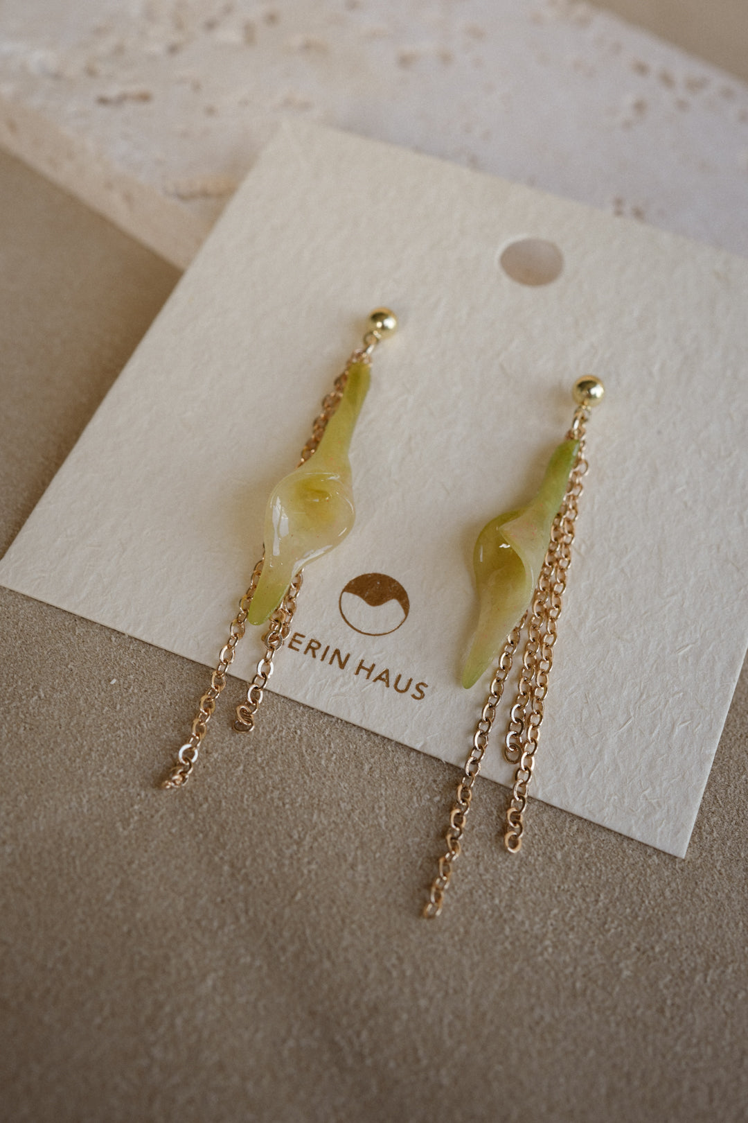 "Glass" Calla Lily Drizzle Earrings