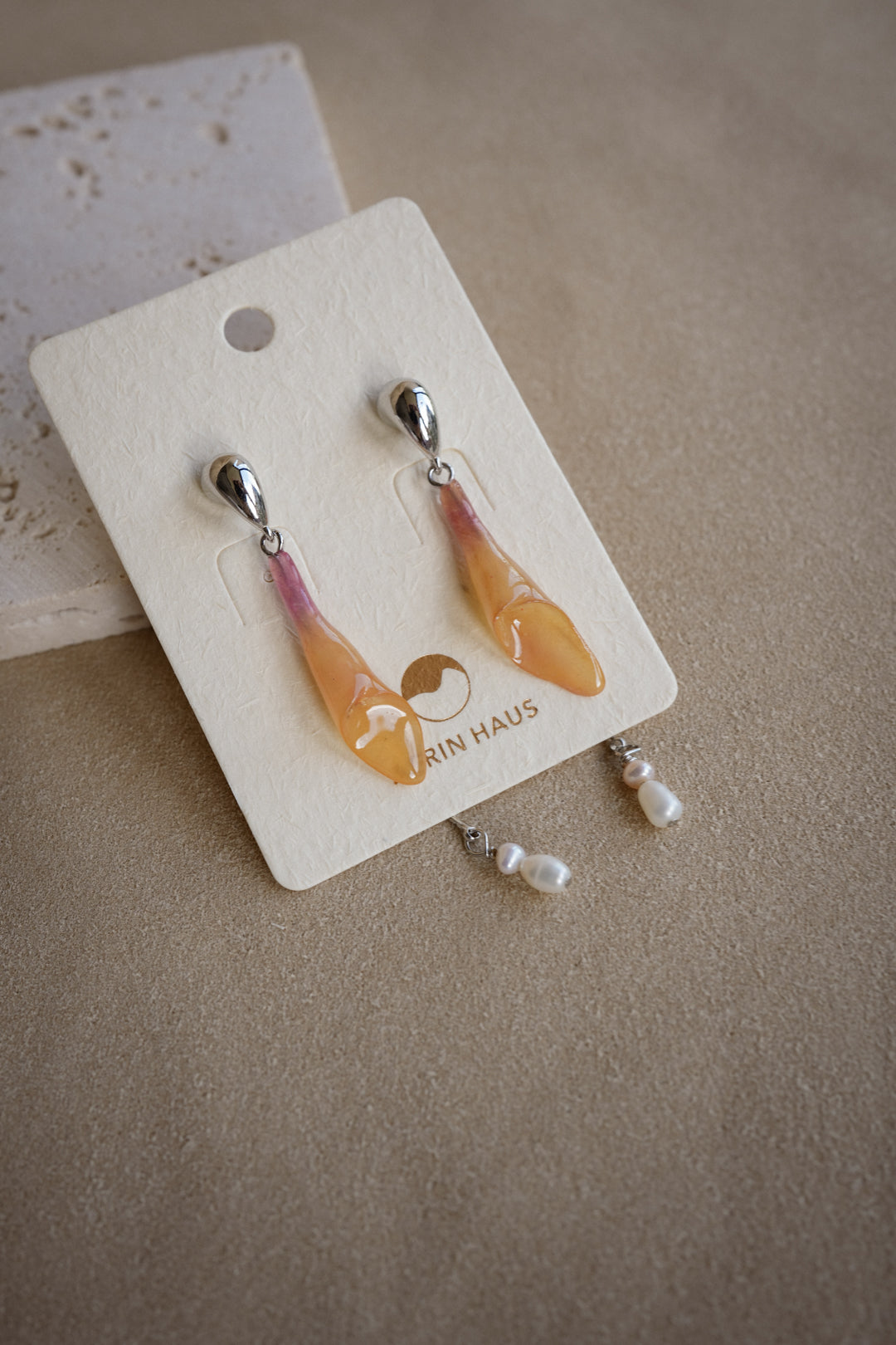 "Glass" Calla Lilies in Royal Sunset Dual-Dangle Earrings