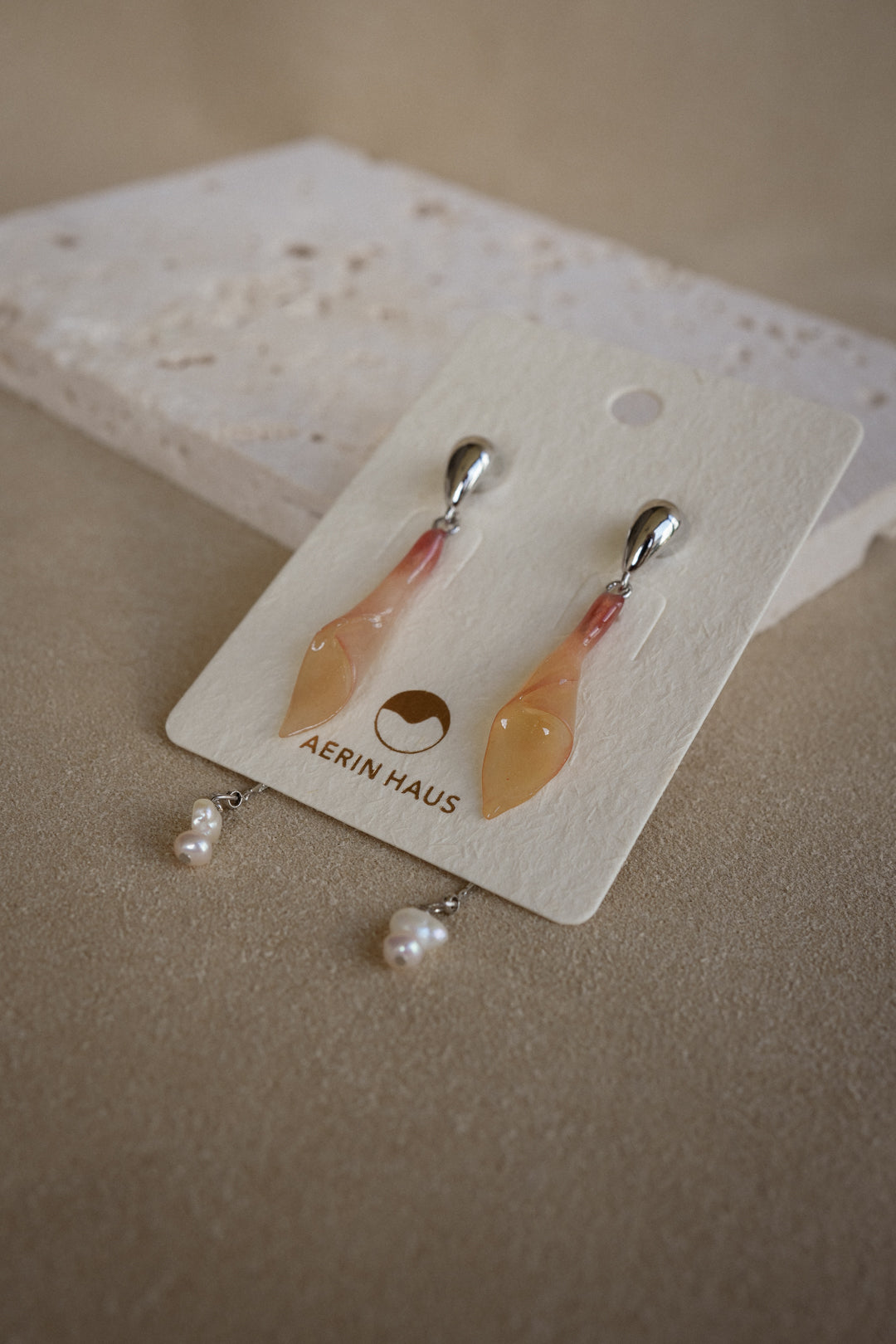 "Glass" Calla Lilies in Strawberry Sorbet Dual-Dangle Earrings