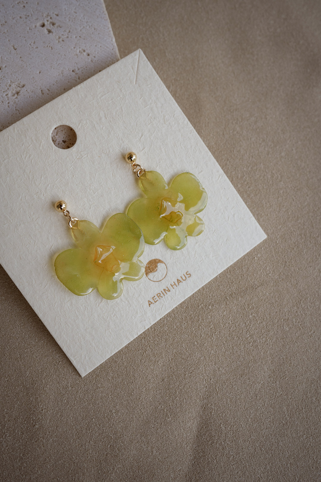 "Glass" Orchid in Citrus Earrings (B-grade)