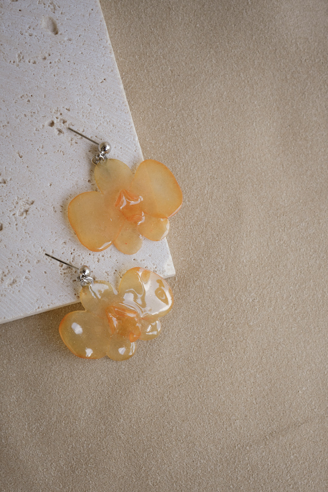 "Glass" Orchid in Golden Hour Earrings