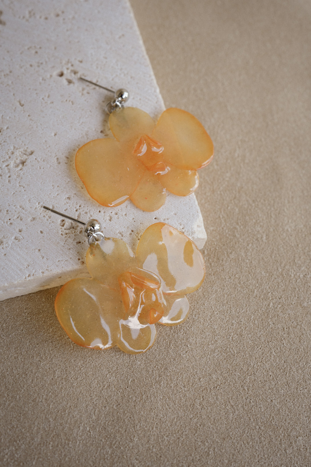 "Glass" Orchid in Golden Hour Earrings