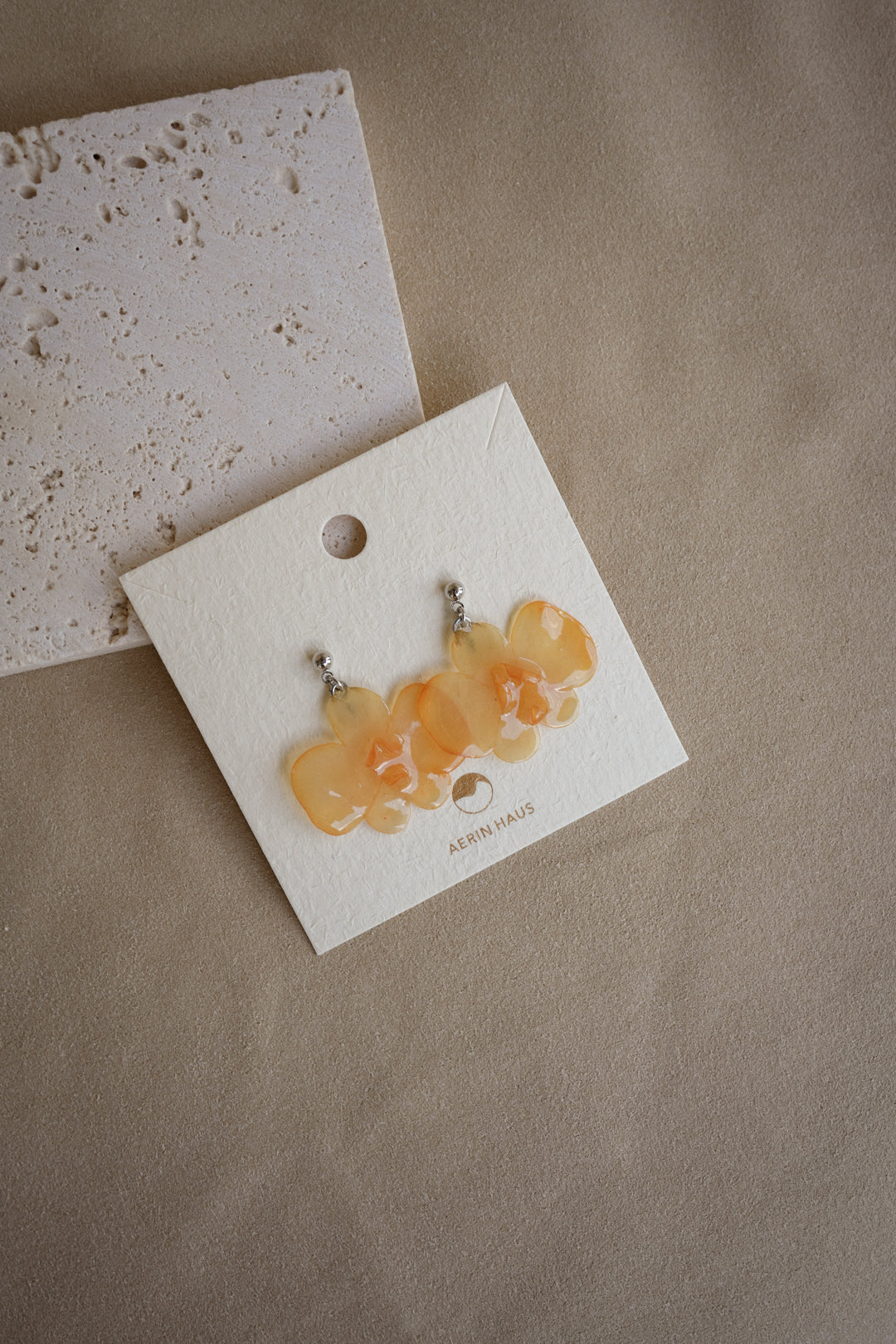 "Glass" Orchid in Golden Hour Earrings