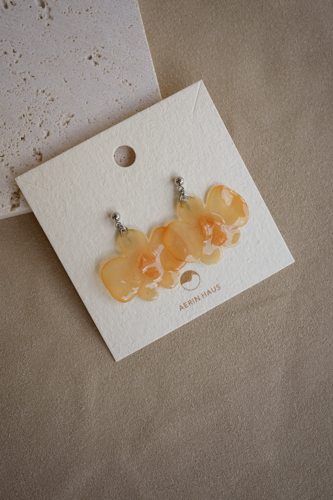 "Glass" Orchid in Golden Hour Earrings