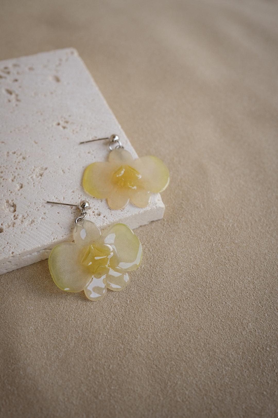 "Glass" Orchid in Morning Glow Earrings