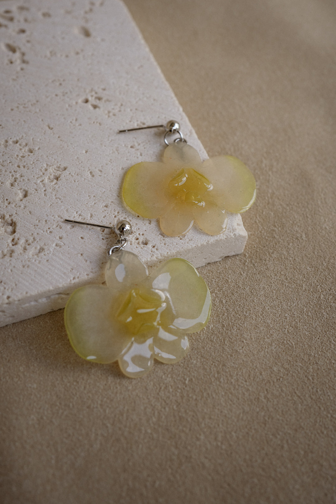 "Glass" Orchid in Morning Glow Earrings