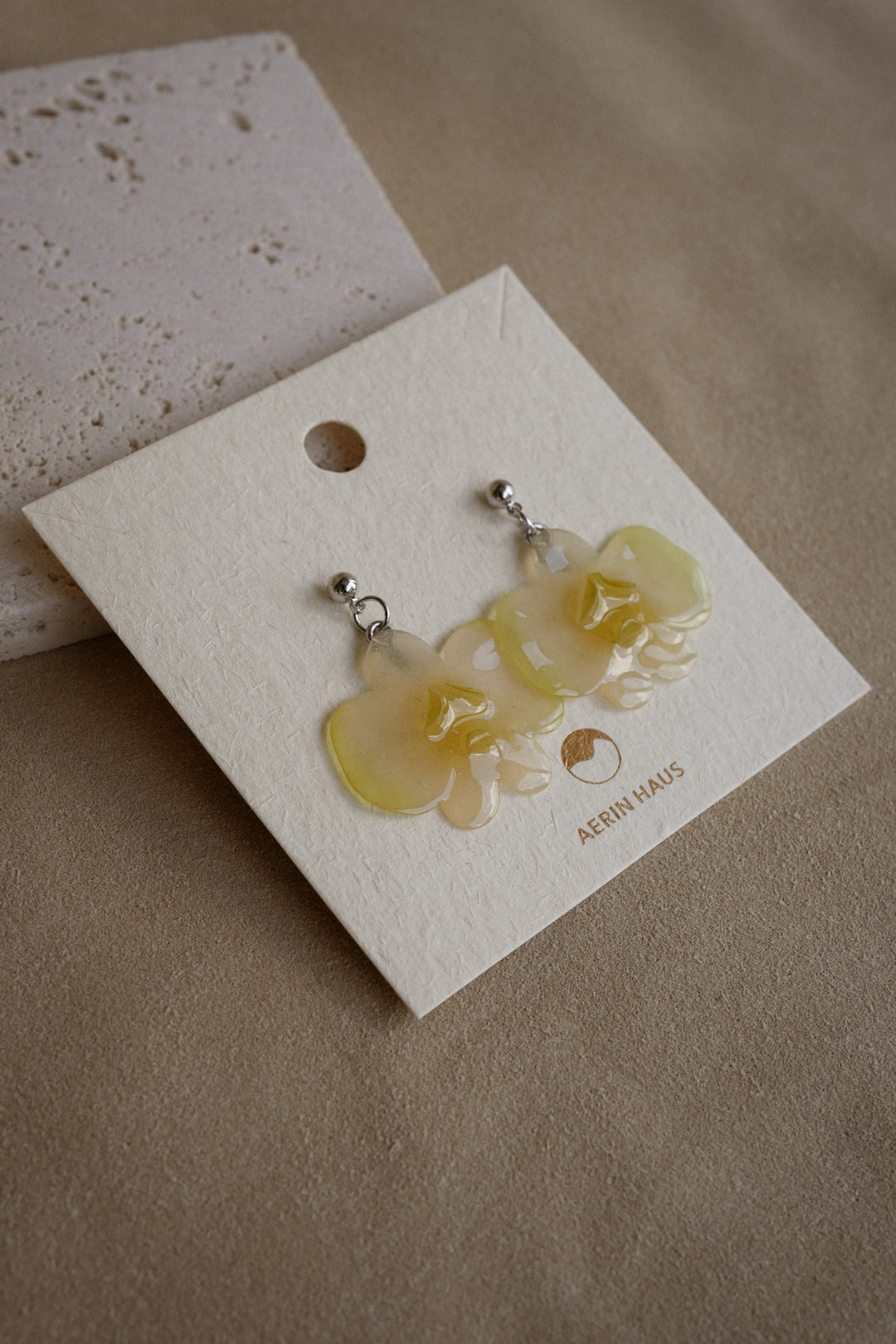 "Glass" Orchid in Morning Glow Earrings