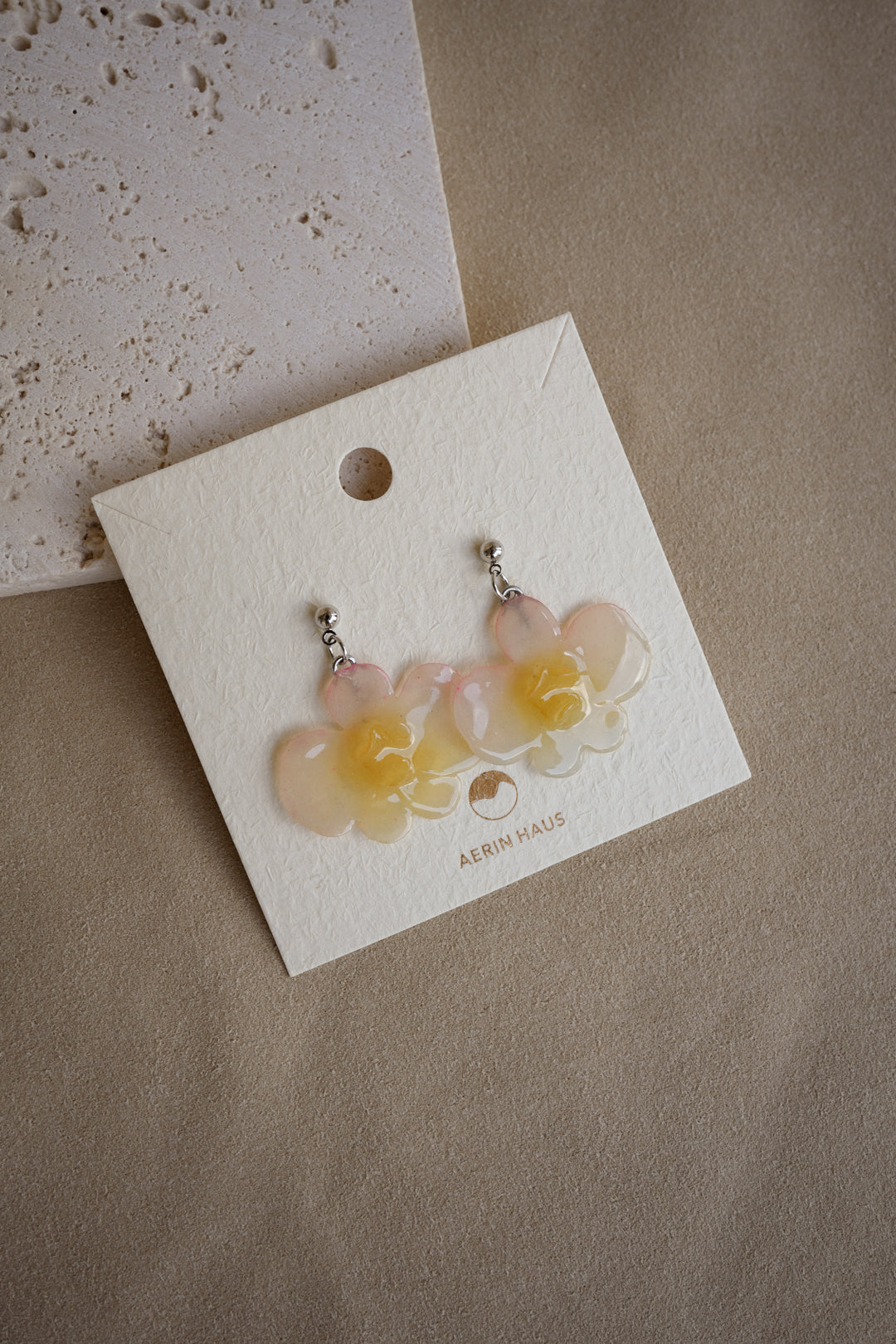 "Glass" Orchid in Hawaiian Hue Earrings