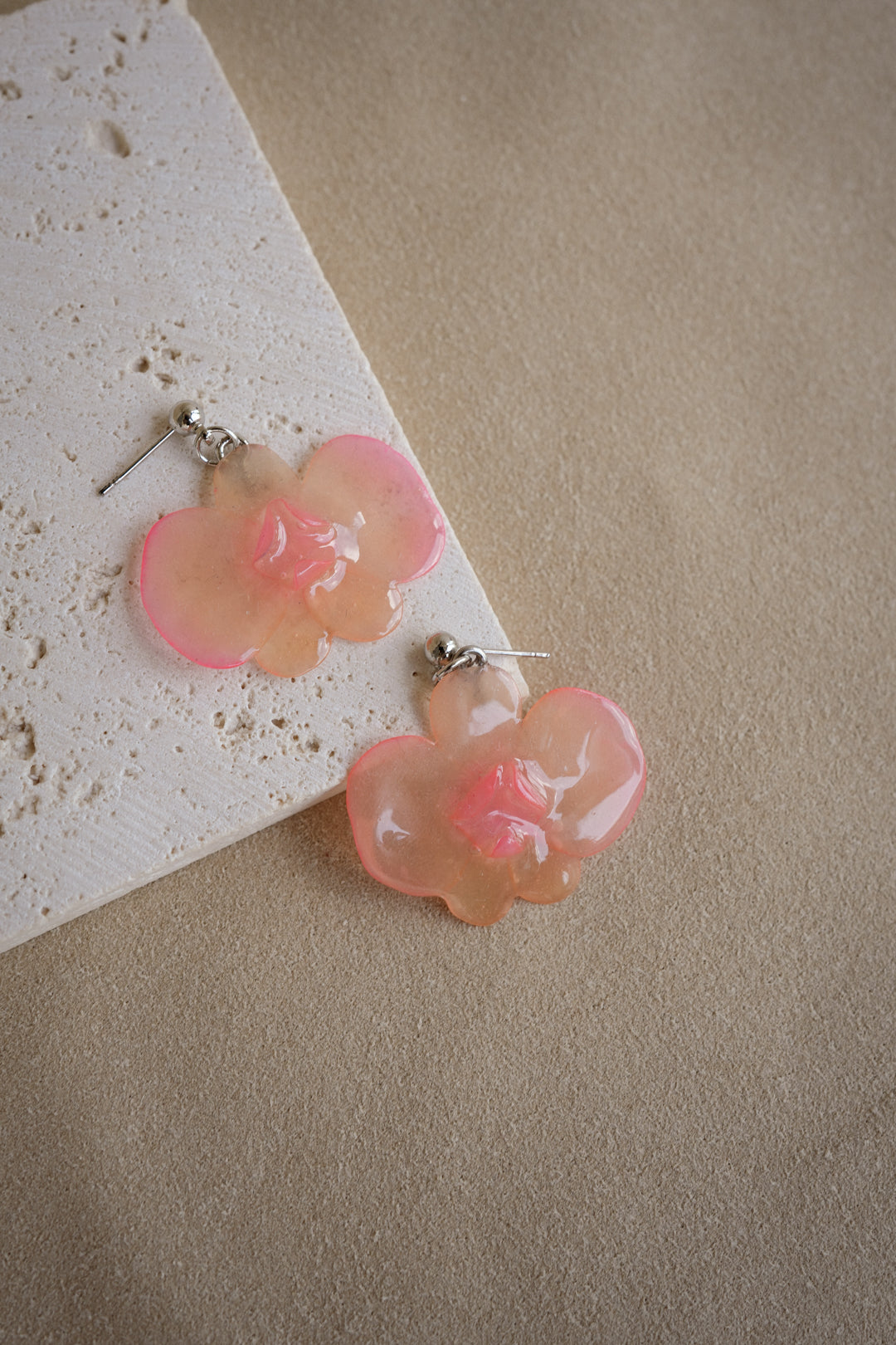 "Glass" Orchid in Sunset Blush Earrings