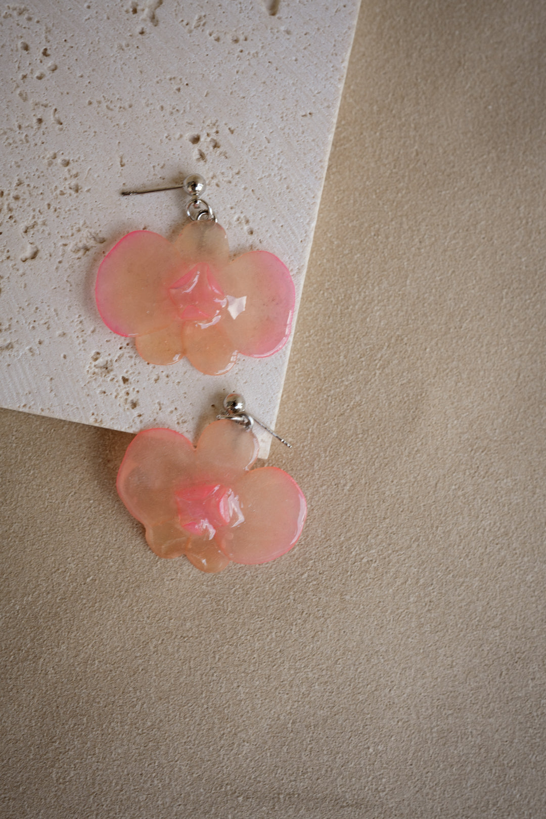 "Glass" Orchid in Sunset Blush Earrings