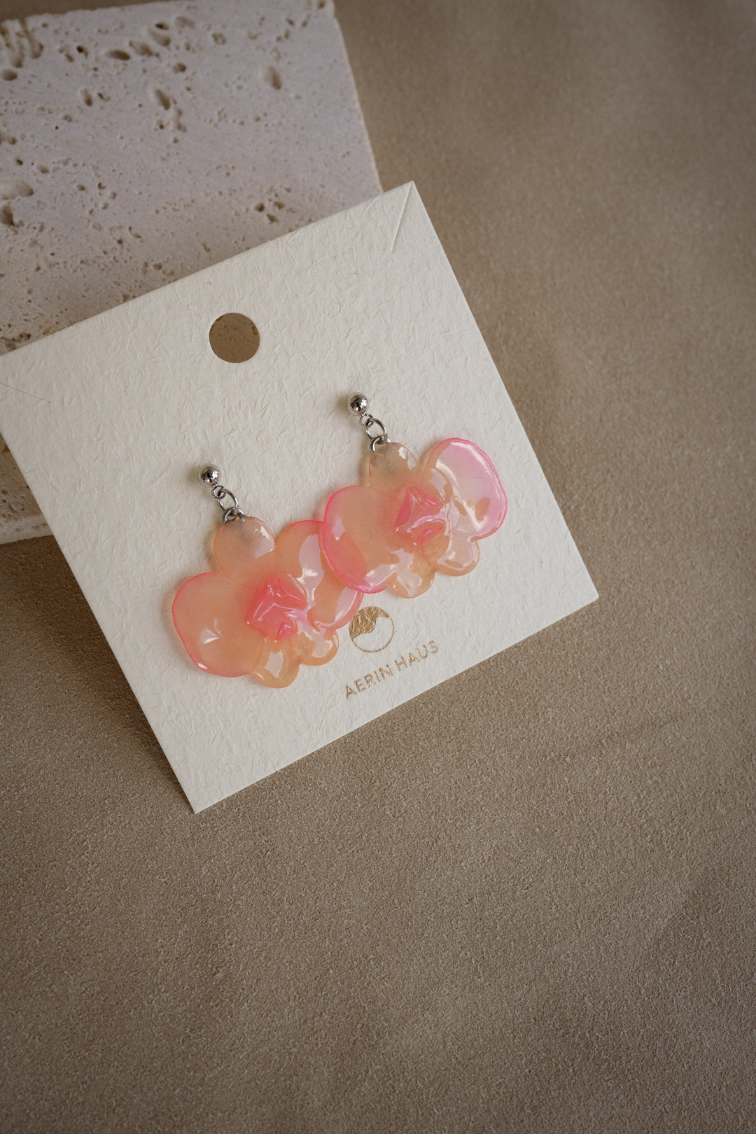 "Glass" Orchid in Sunset Blush Earrings