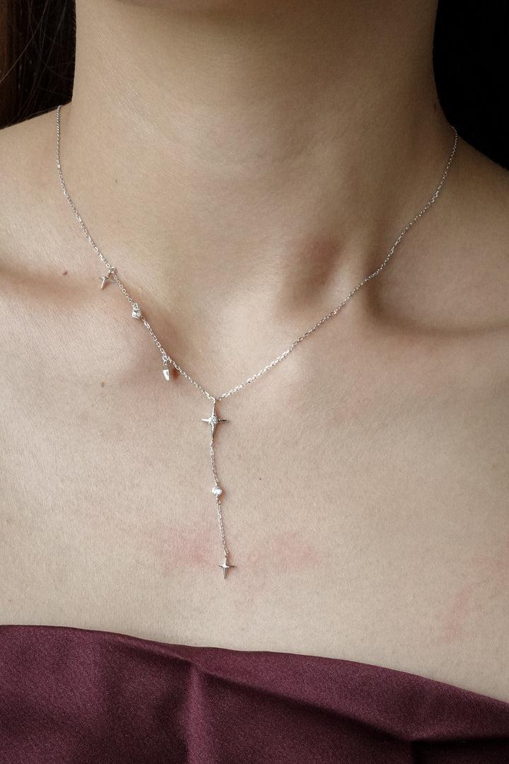 Cascading Stars Drop Necklace