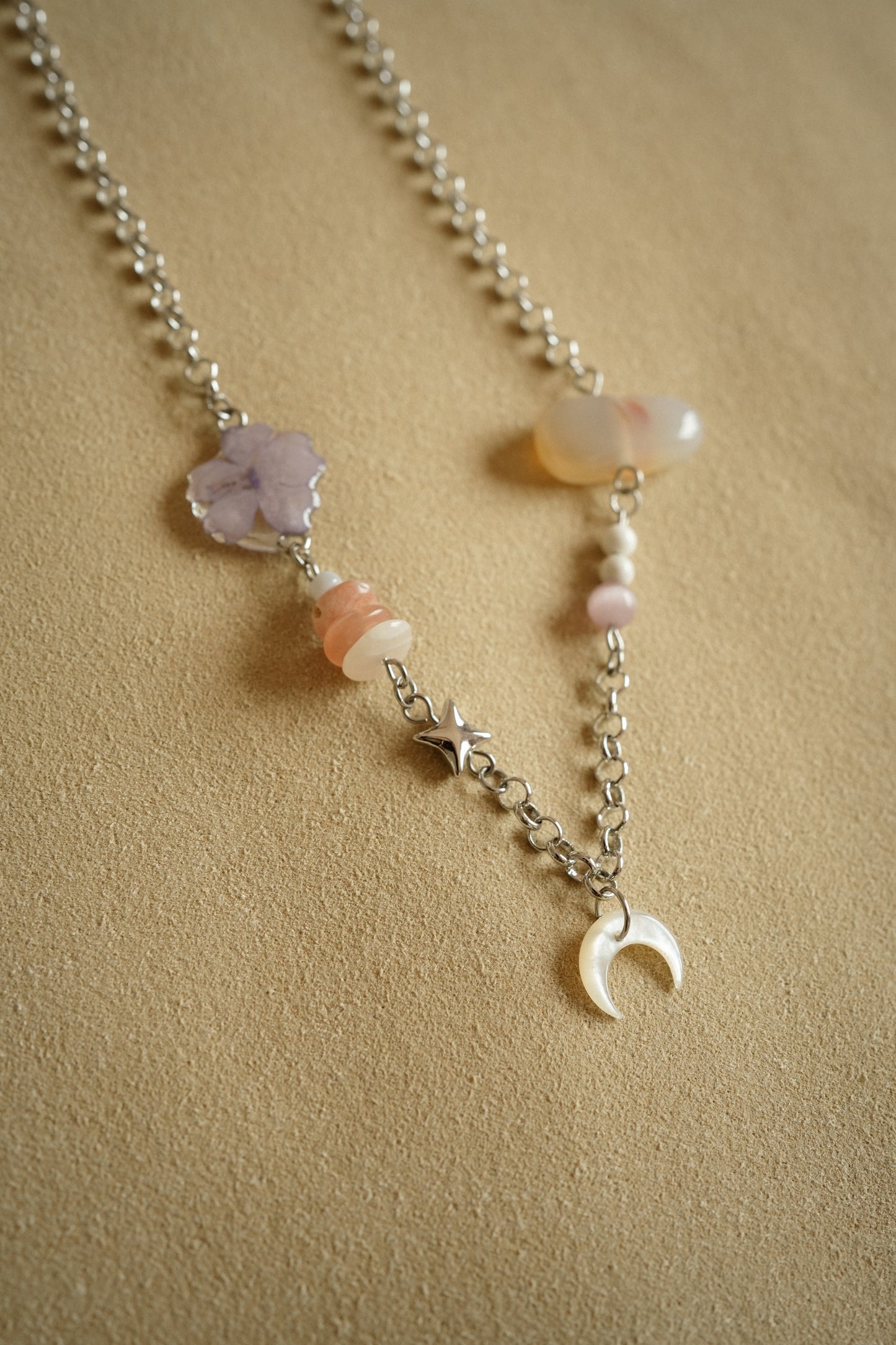Sakura Moon Crystal Necklace