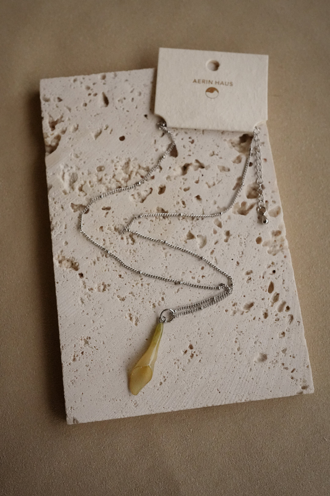 "Glass" Calla Lily in Ivory Necklace