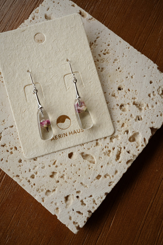 Wine Bottle Blush Rose Dangles