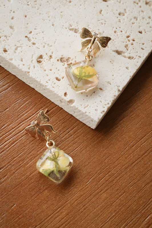 Butterfly Diamond Canary Rose Dangles