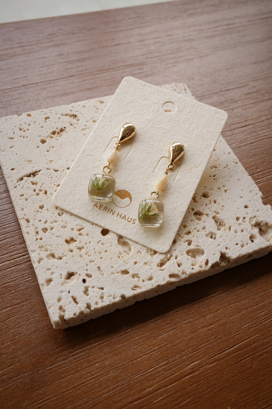 White Rose Droplets Dangles