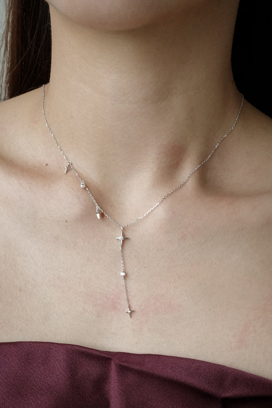 Cascading Stars Drop Necklace