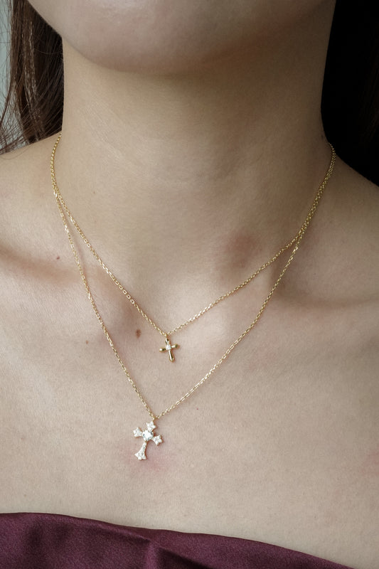 Redemption Cross Necklace - Double Chained