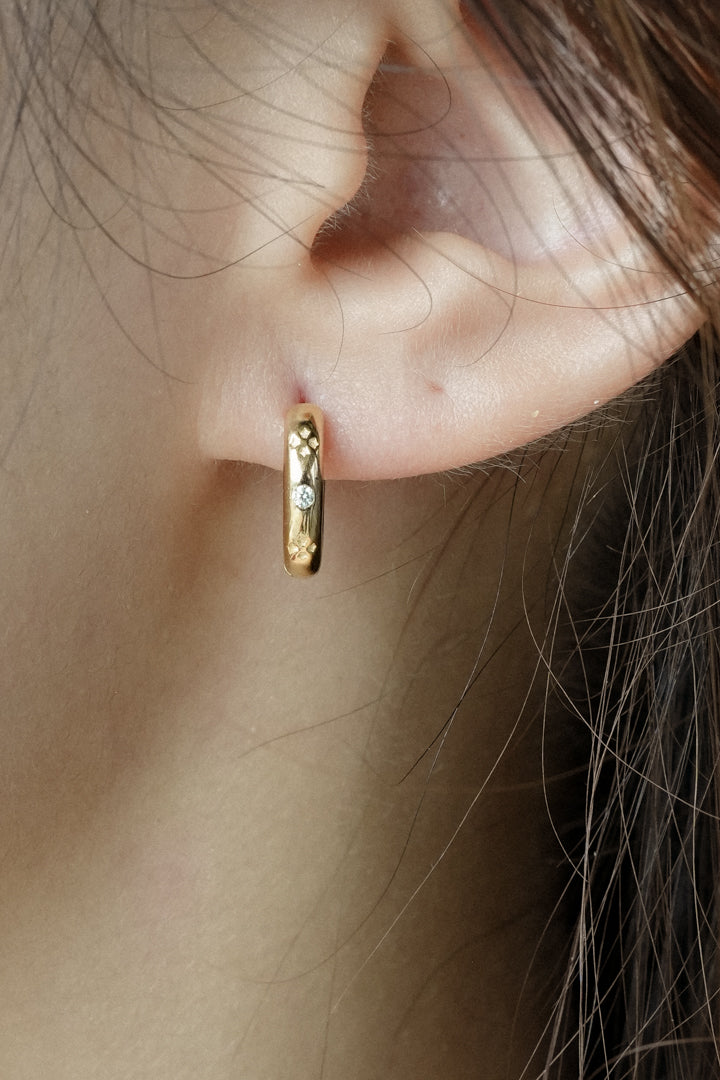 Clover Sparkle Hoop Earrings