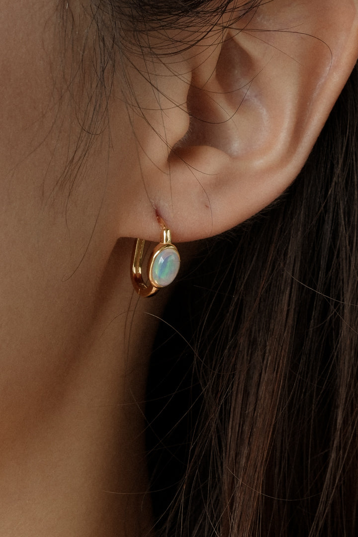 Opal Hoop Earrings