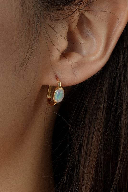 Opal Hoop Earrings