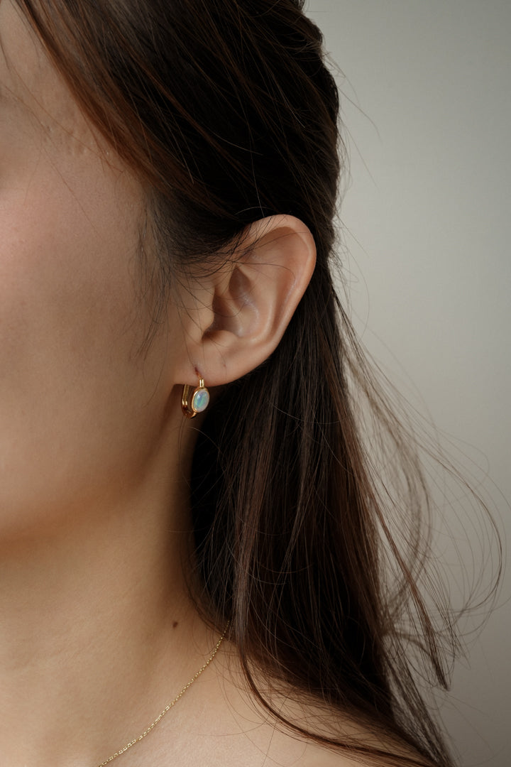 Opal Hoop Earrings