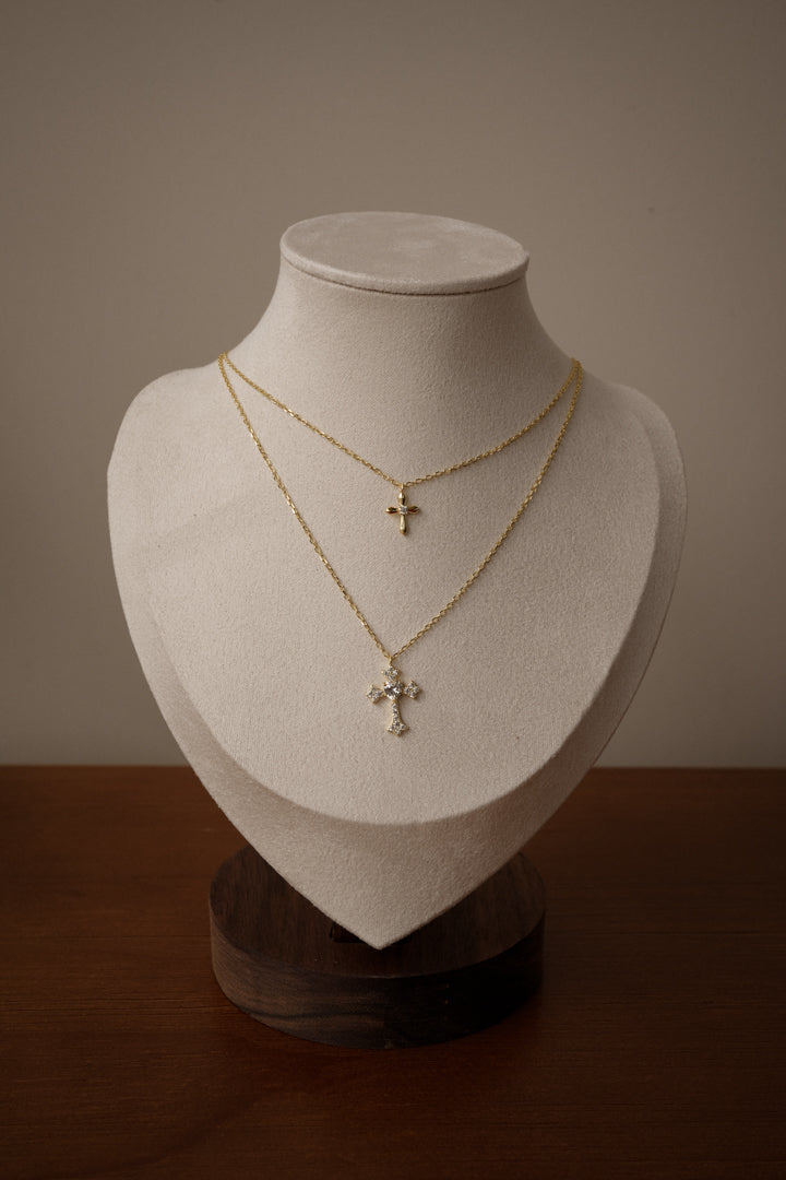 Redemption Cross Necklace - Double Chained