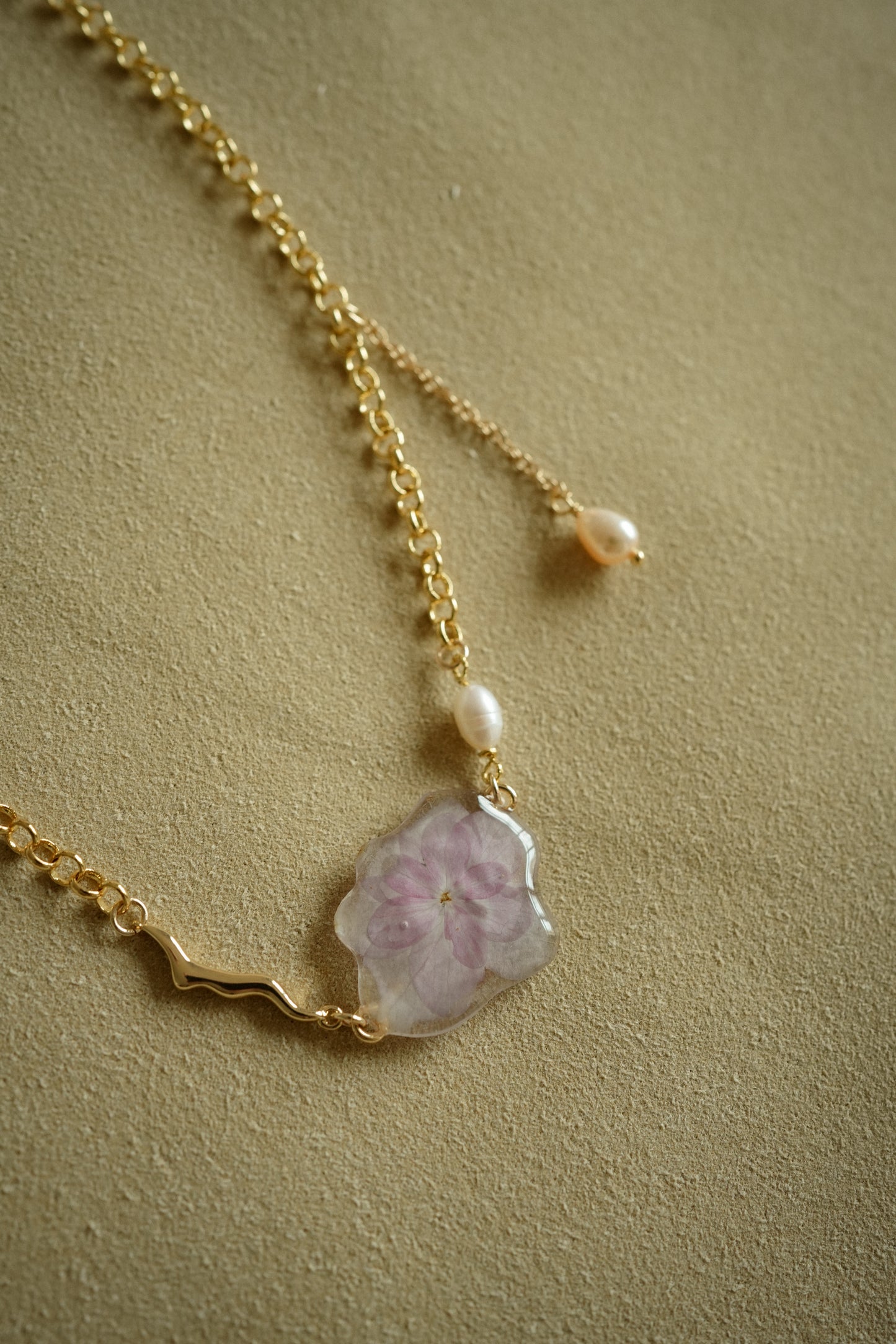 Romantic Hydrangea Chain Necklace