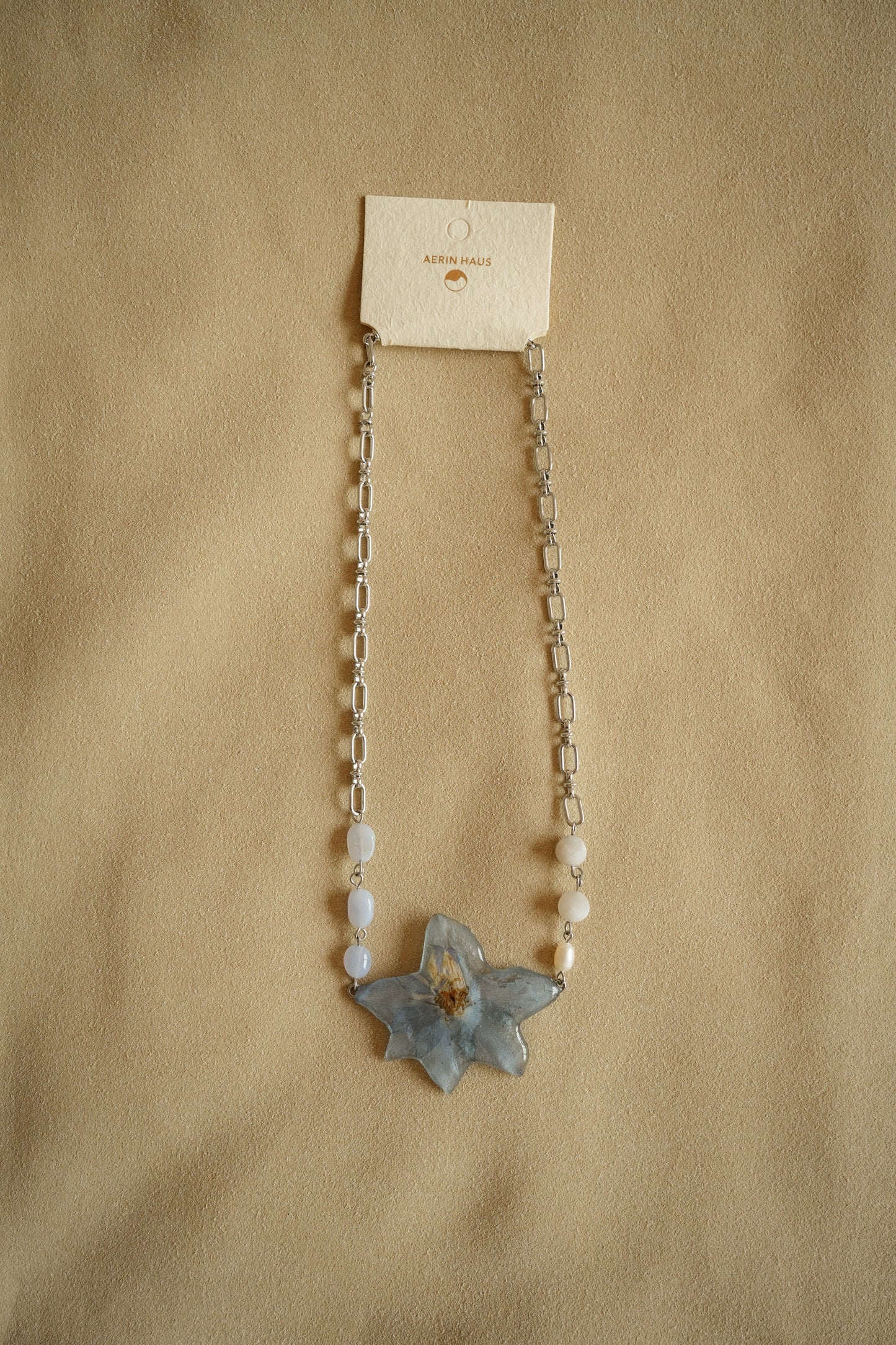 Larkspur Agate Pearl Necklace