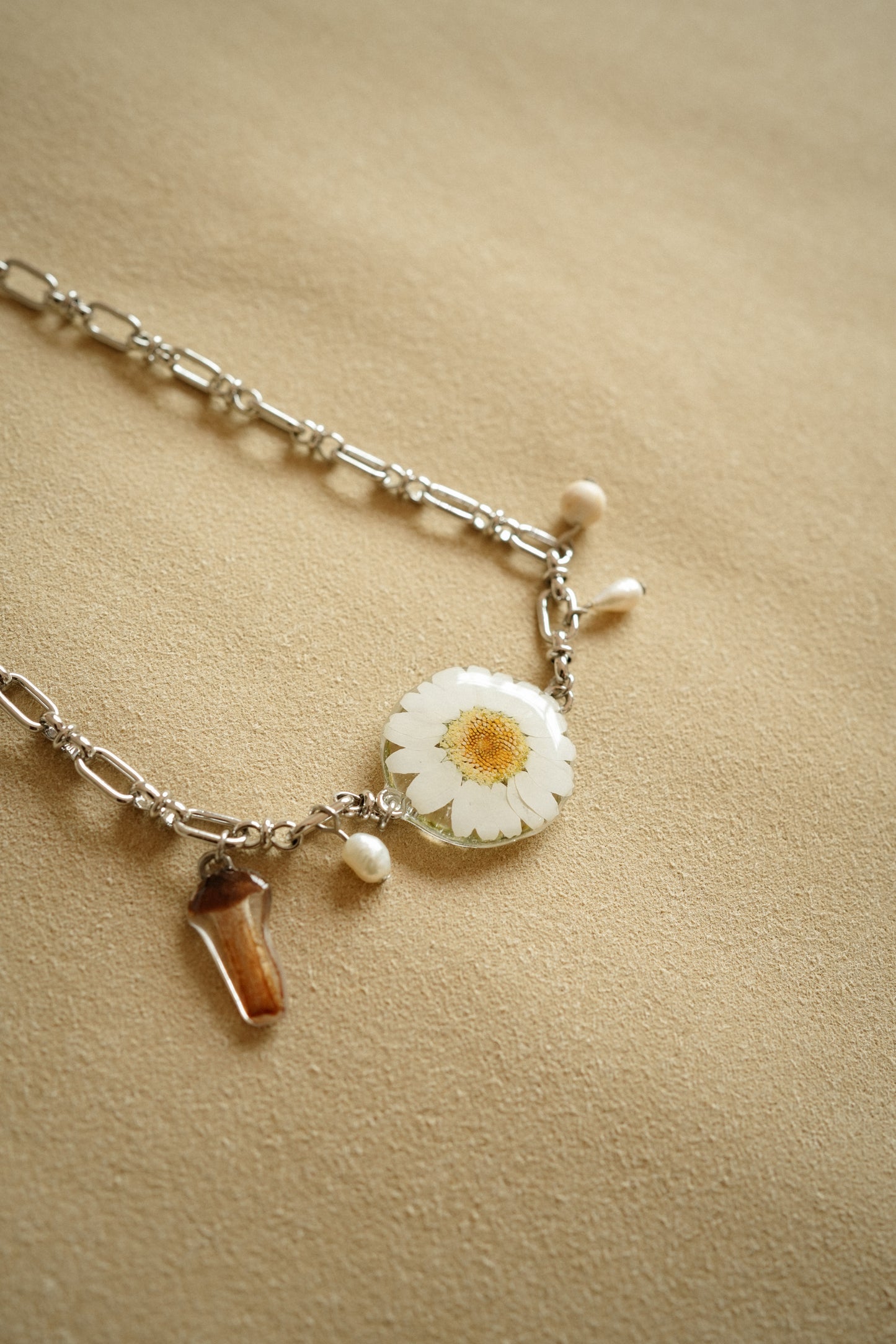 Daisy Shroom Beaded Necklace