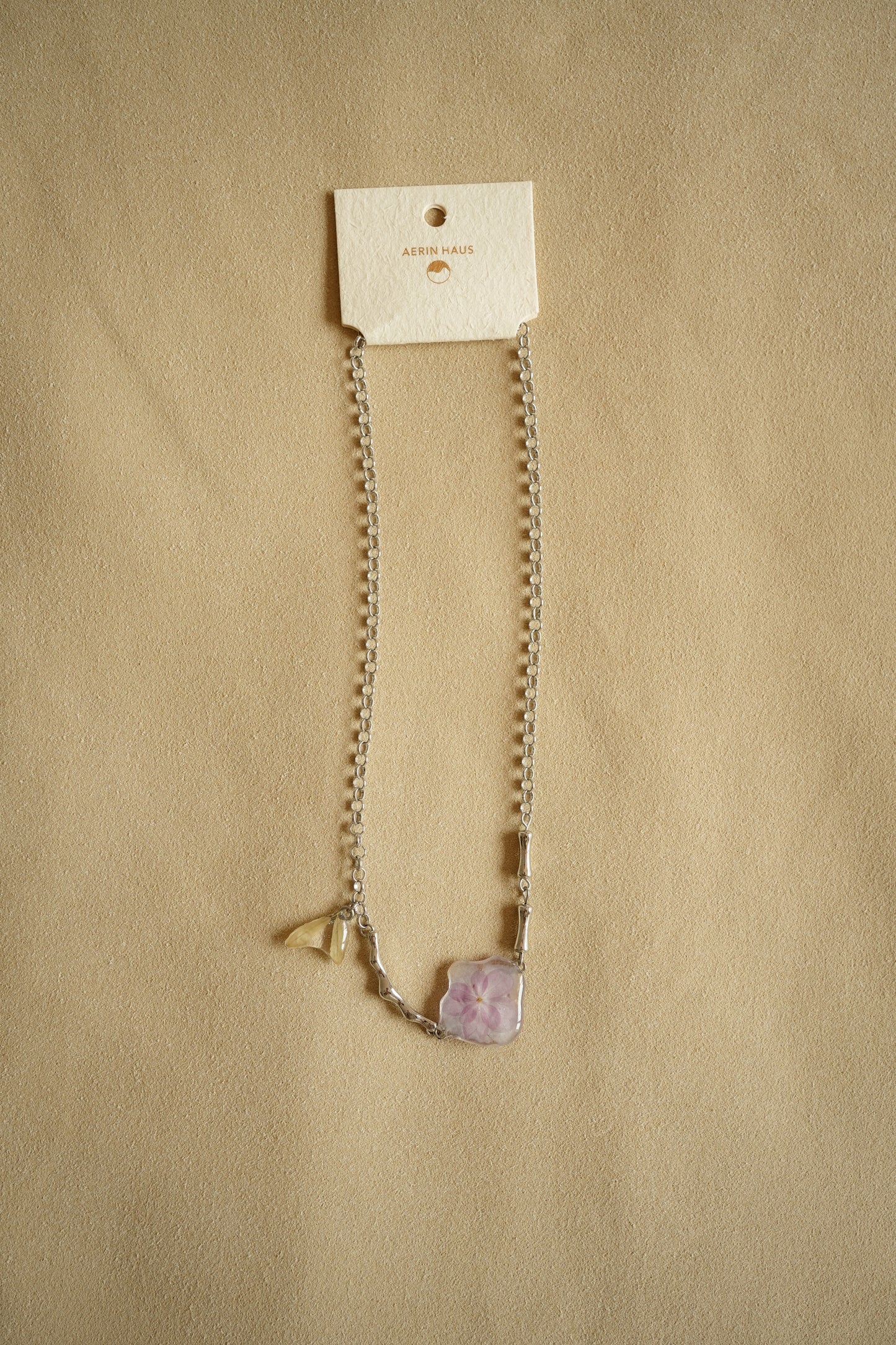 Lavender Leafy Hydrangea Necklace