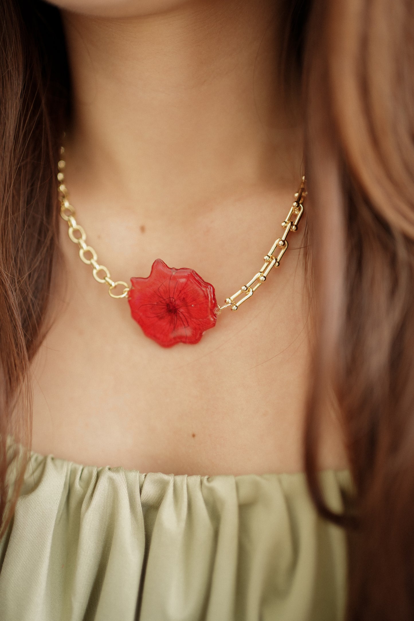 Cherry Blossom Dual Chain Necklace