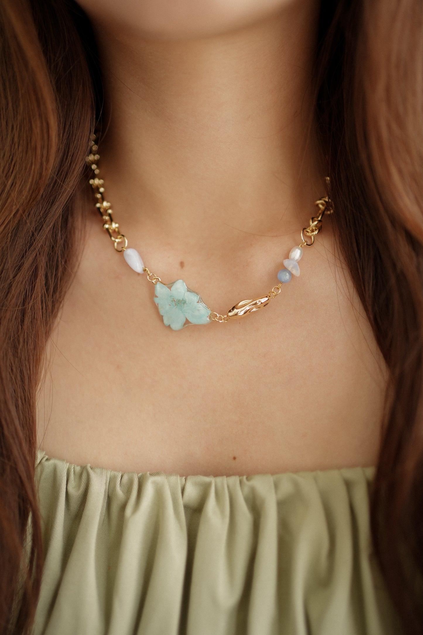 Cerulean Delphi Chain Necklace