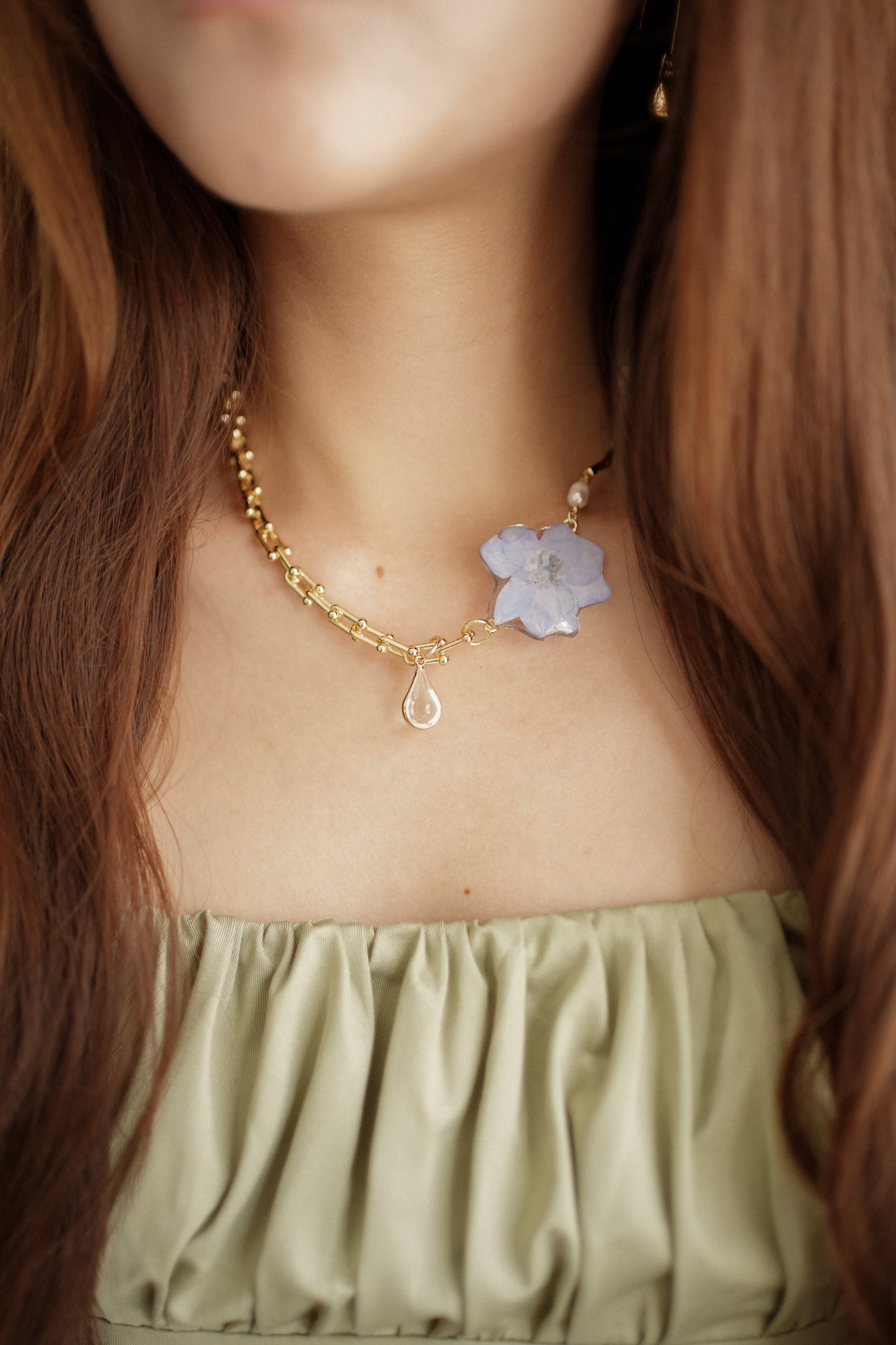 Delphinium Tears Chain Necklace