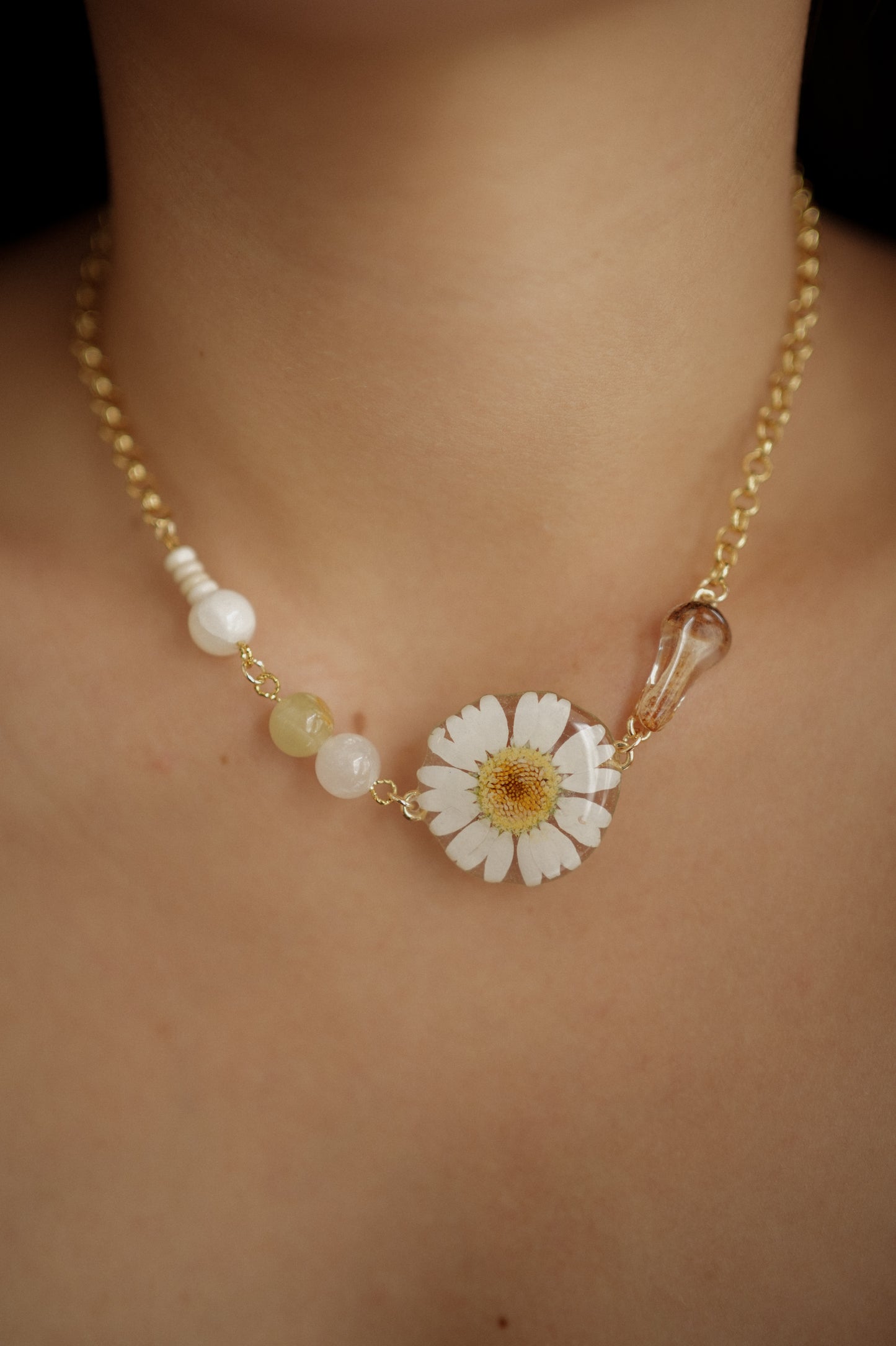 Cottage Daisy Shroom Necklace