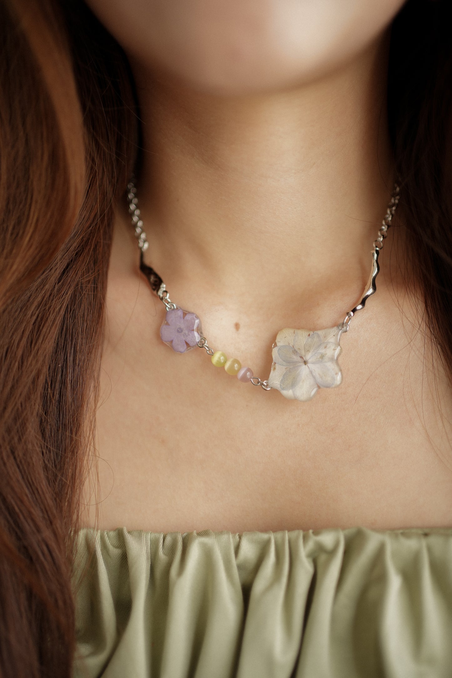 Sakura Hydrangea Amuse Necklace