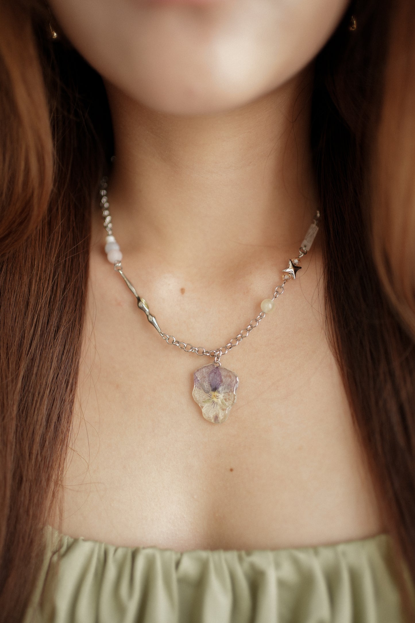 Celestial Pansy Necklace