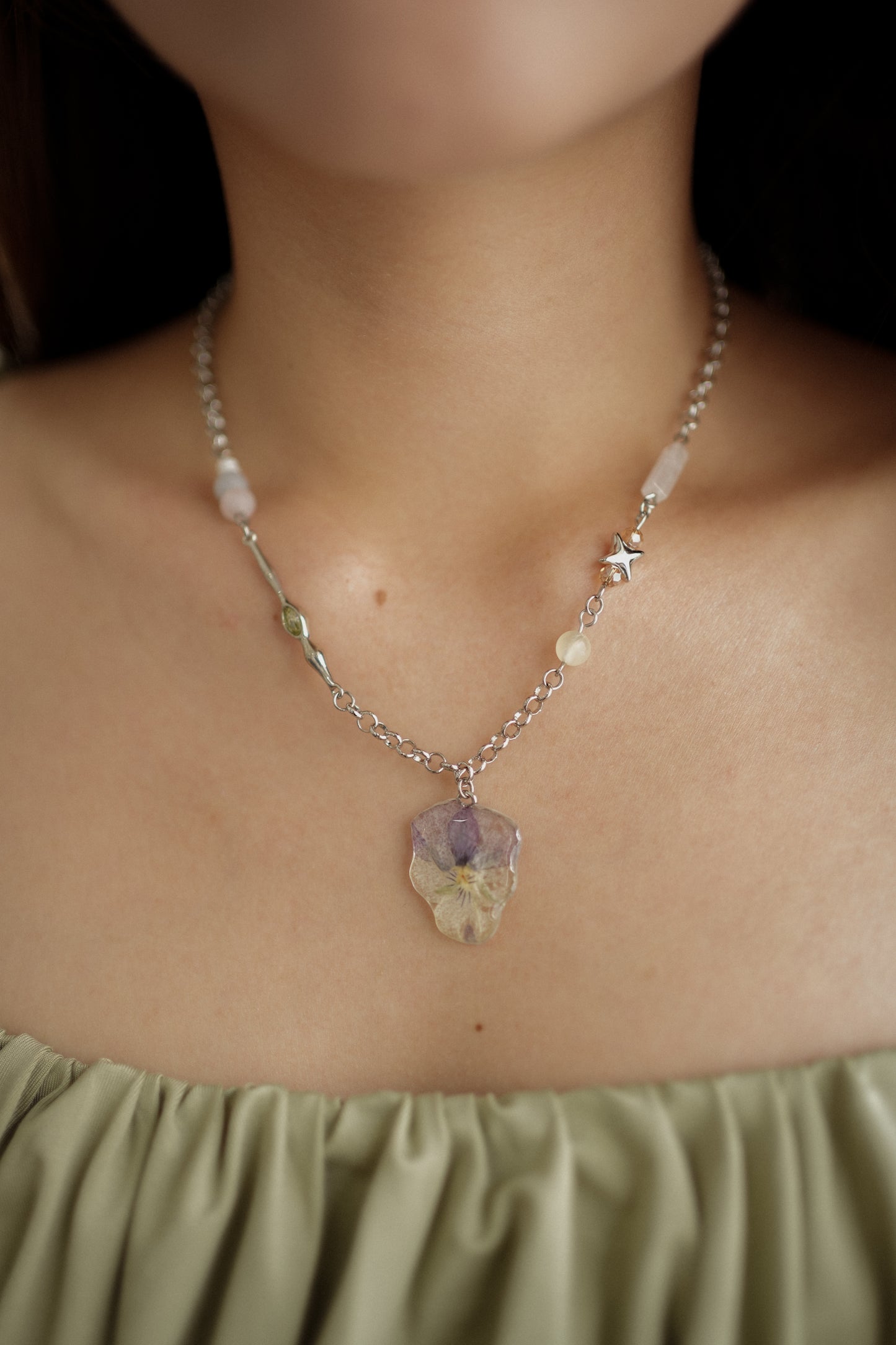 Celestial Pansy Necklace