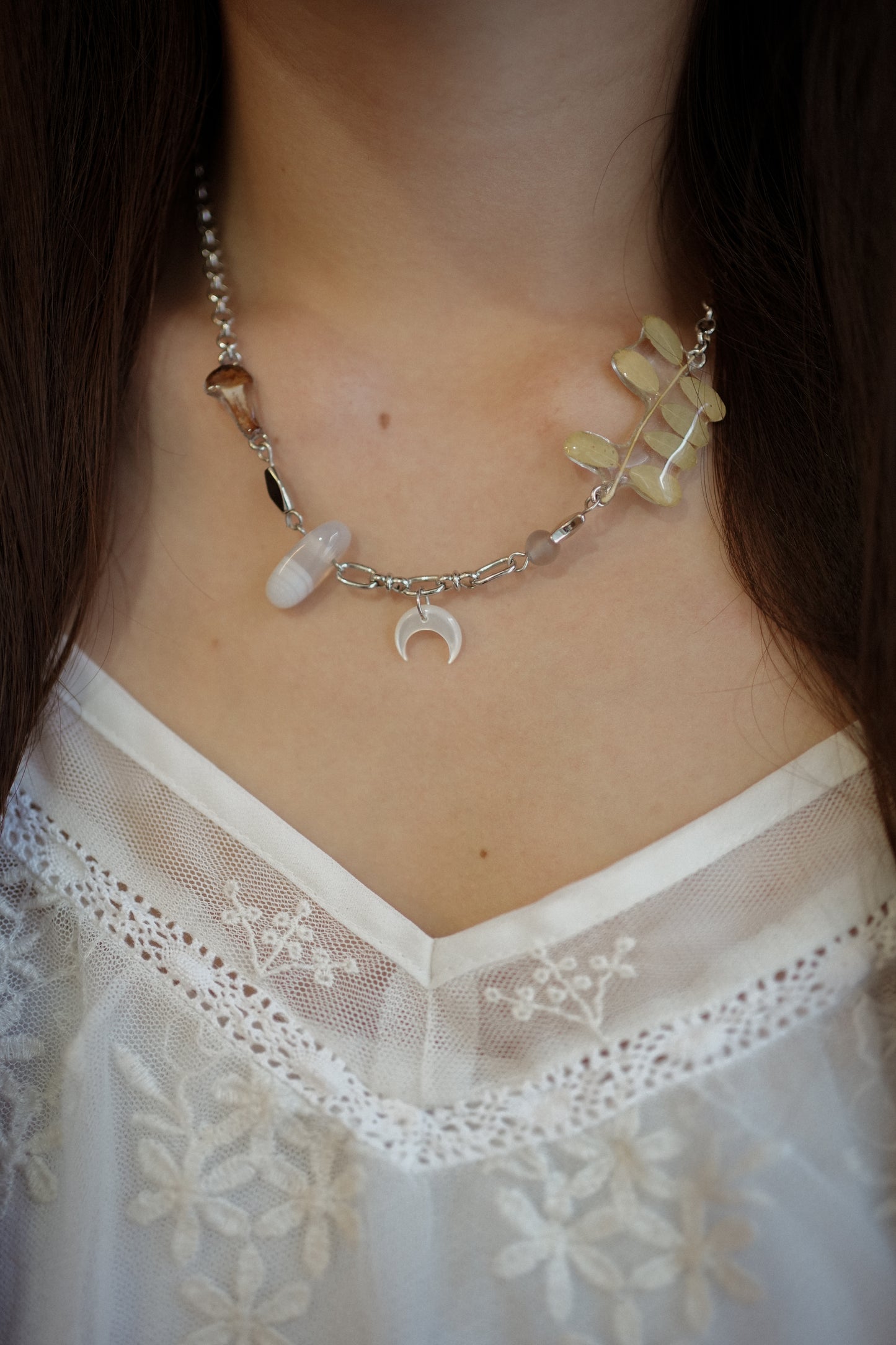 Mushroom Moon Necklace