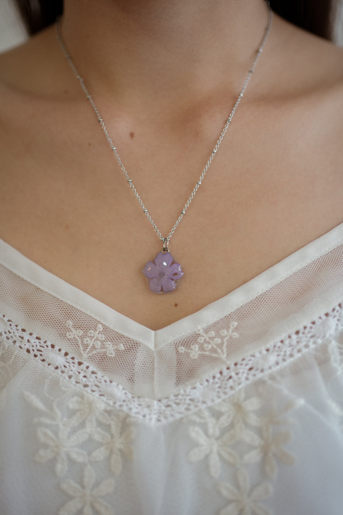 Solo Lavender Sakura Necklace