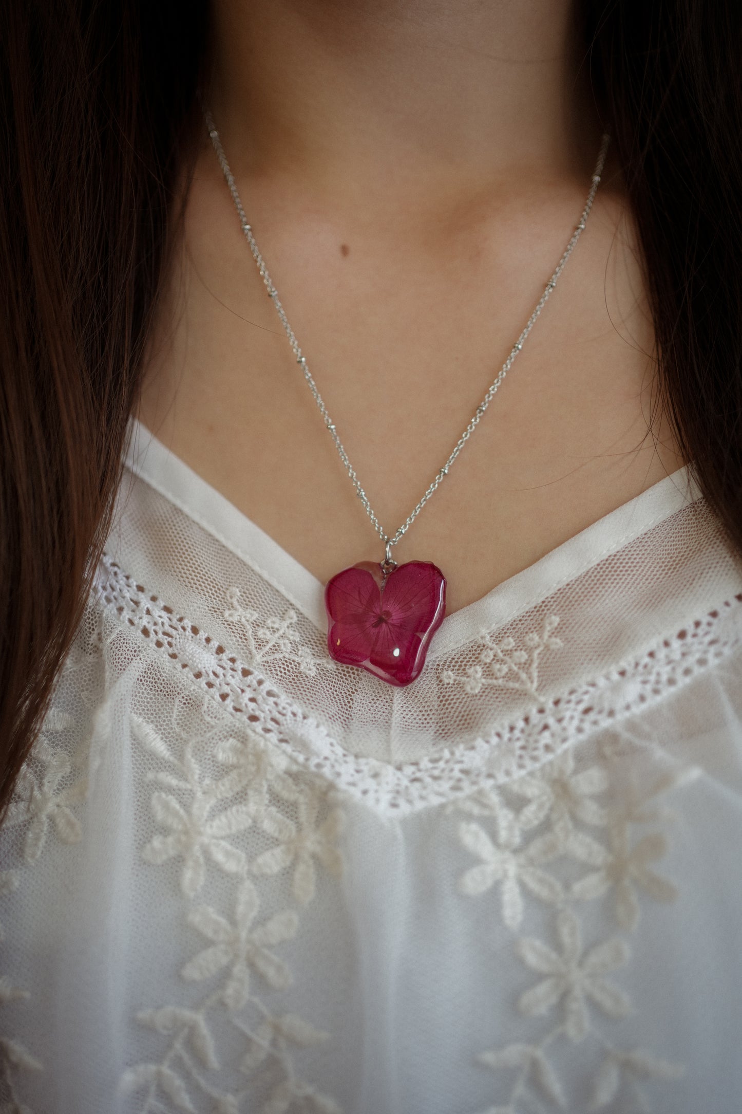 Ruby Hydrangea Necklace