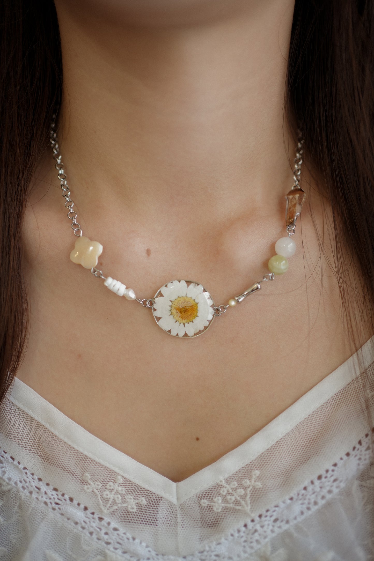 Woodlands Daisy Shroom Necklace