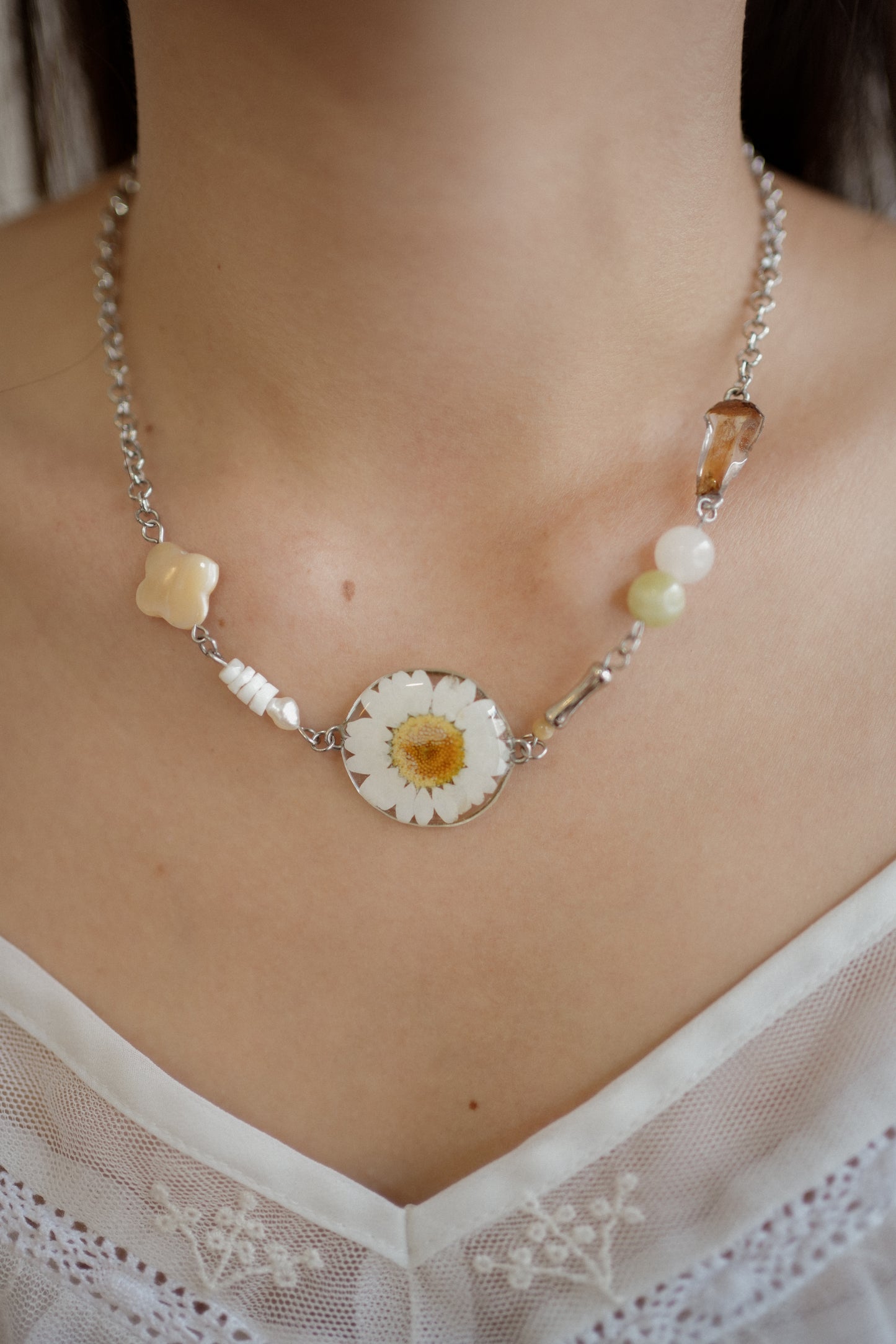 Woodlands Daisy Shroom Necklace