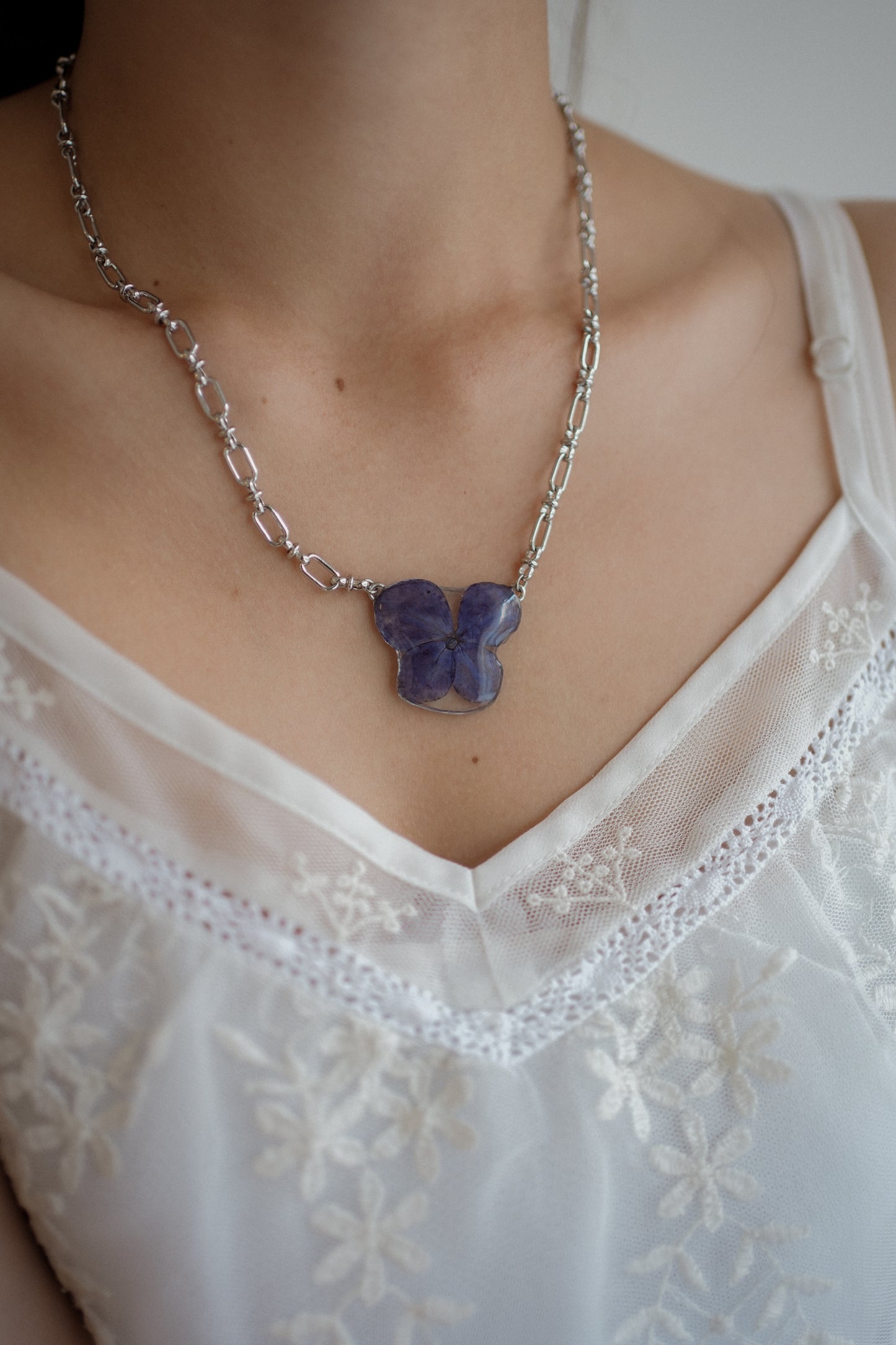 Butterfly Hydrangea Necklace